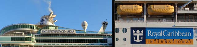 Cruiseschip ms Independence of the Seas van Royal Caribbean Cruises Ltd. aan de Cruise Terminal Rotterdam